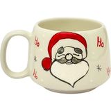 Gezdikçe Bilelim Noel Baba Yılbaşı El Yapımı Seramik Kupa, Seramik Fincan, Double Türk Kahvesi, Nescafe Fincanı - 240 ml - Beyaz