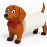 GezegenX Kağıt Havluluk, Banyo-Mutfak Rulo Peçetelik, Köpek Figürlü Havluluk, Dekoratif Havlu Tutacağı - Kahverengi