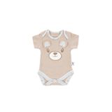Gezenbebe Hero Bebekler İçin Nakışlı Kısa Kol Body Teddy (Organik) 6-9 Ay