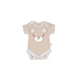 Gezenbebe Hero Bebekler İçin Nakışlı Kısa Kol Body Teddy (Organik) 9-12 Ay