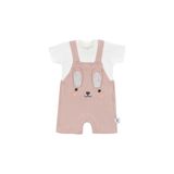 Gezenbebe Hero Kısa Kol Bebek T-Shirt & Nakışlı Salopet Seti Bunny 6-9 Ay