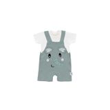 Gezenbebe Hero Kısa Kol Bebek T-Shirt & Nakışlı Salopet Seti Elephant