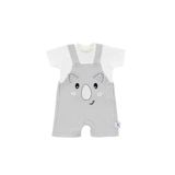 Gezenbebe Hero Kısa Kol Bebek T-Shirt & Nakışlı Salopet Seti Koala 6-9 Ay