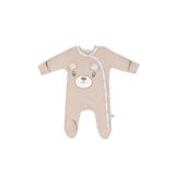 Gezenbebe Hero Uzun Kollu Nakışlı Bebek Tulumu Teddy (Organik) Yeni Doğan