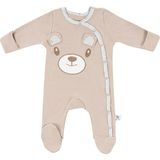 Gezenbebe Hero Uzun Kollu Nakışlı Bebek Tulumu Teddy(Organik) - 0 - 3 Ay - Krem