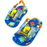 Gezer 13291 Dinazor Desenli Erkek Bebe Havuz Plaj Terlik-Sandalet - Mavi