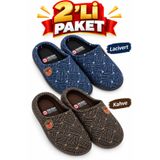 GEZER 2'li Paket Kışlık Erkek Ev Misafir Çeyiz Bohça Terliği