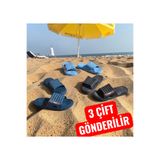 GEZER 3 RENK Kaymaz Tabanlı SET.. Deniz, Plaj, Banyo, Havuz, Wc Kaydırmaz Günlük Erkek Terlik seti
