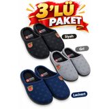 GEZER 3'lü Paket Kışlık Erkek Ev Misafir Çeyiz Bohça Terliği