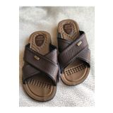 GEZER Erkek Rahat Yumuşak Ortopedik Taban Deri Model Ev Terliği