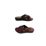 Gezer GE082-10 Kadın Bordo Ortapedik Çapraz Bantlı Yürüyüş Terlik
