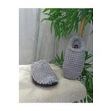 GEZER Gri Peluş Kadın Kışlık Ev Ve Misafir Terliği