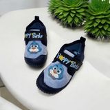 Gezer Happy Birds Kız Çocuk Tam Ortopedik Kışlık Yumuşak Kaymaz Taban Panduf Desenli - Mavi - Lacivert