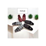 GEZER Kadın halı terliği (3 LÜ SET) KADIN KARIŞIK GONDOL HALI TERLİGİ