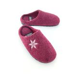 GEZER KADIN KIŞLIK KEÇE BORDO RENK KAR TANESİ DESENLİ MİSAFİR, EV VE ÇEYİZ TERLİĞİ