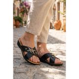 Gezer Kadın Yazlık Rahat Masaj Taban Günlük Terlik GT1YZM.15864.00, Siyah, 39