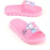 Gezer Kız Çocuk Yazlık Terlik Best Friend Bunny PU Taban Pembe Konforlu Ev Banyo Havuz Kullanımı
