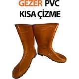 Gezer Krep Kısa Çizme Siyah Tabanlı 45 Numara - Kahverengi