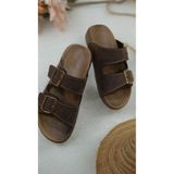 GEZER Naturela Comfort Erkek Yazlık Rahat Taban Suni Deri Tokalı Ayarlanabilir TERLİK