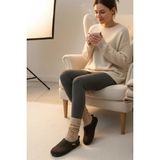 Gezer Unisex Kışlık Keçe Sessiz Rahat Taban Ev Halı Misafir Terliği - Kahve