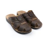 Gezer Yazlık Erkek Çıtçıtlı Ayarlanabilir Terlik-sandalet Kahve