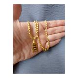 GEZERGOLD TAKI külçe 1grm 4mm halat 24ayar kolye 60cm