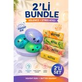 Gezinfini Hediyelik Büyük Boy Simli Çin Mantısı + Tereyağ Moji | Kawaii Squishy + Butter Squishy 2'li set. Renk gönderimi rastgele yapılacaktır.
