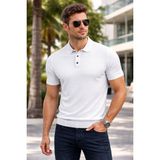 Gezinfini Hediyelik Erkek Trend Klasik Polo Yaka Triko Tişört - Beyaz