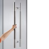 GFAZXDS 1 Çift Ofis Cam Kapı Kolu Sürümü Kalın Paslanmaz Çelik Yuvarlak Boru Sürgülü Kapı Kolu/Ahır Kapı Kolu (120 x 80 cm)