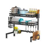 GFAZXDS 2 Katlı Mutfak Lavabo Rafı, Bulaşık Depolama Rafı, Çok Fonksiyonlu Tahliye Rafı, Lavabo Bulaşıklığı (82 * 65 * 28 CM)