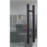 GFAZXDS Ağır Yuvarlak Boru Sürgülü Kapı Kolu Paslanmaz Çelik Cam Kapı Kolu Ev/Mağaza/Garaj/Ofis için Çekme (800 x 600 mm)