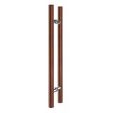GFAZXDS Ahşap Ahır Kapı Çekme Kolu Seti, Çift Taraflı H Sürgülü Kapı Kolları, Cam/Ahşap Kapı için Uygun (K Kahverengi 120 cm/47,2 inç)