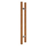 GFAZXDS Ahşap Ahır Kapı Çekme Kolu Seti, Çift Taraflı H Sürgülü Kapı Kolları, Cam/Ahşap Kapı için Uygun (Kahverengi 100 cm/39,4 inç)