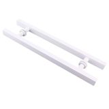 GFAZXDS Ahşap Kapı Ahır Kapısı için Beyaz Kalın Paslanmaz Çelik Cam Kapı Kolu Sürgülü Kapı Kolu Vida Kurulumu (Beyaz 600 × 400mm)