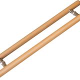 GFAZXDS Ahşap Kapı Çekme Kolu, İki Taraflı Yuvarlak Sürgülü Ahır Kapı Kolu Seti, Dış ve İç Cam Kapı Kolu (Doğal 150cm/60in)