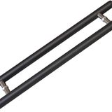 GFAZXDS Ahşap Kapı Çekme Kolu, İki Taraflı Yuvarlak Sürgülü Ahır Kapı Kolu Seti, Dış ve İç Cam Kapı Kolu (Siyah 40 cm/15,7 inç)