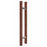 GFAZXDS Cam Kapı için Masif Ahşap Sürgülü Kapı Kolu, Çift Taraflı H Şekilli Yuvarlak Bar Push Pull Kapı Kolu Duş Anaokulu Ofis (Ceviz 80cm/2.6ft)