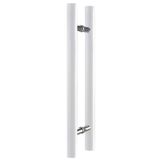 GFAZXDS Cam Kapı için Masif Ahşap Sürgülü Kapı Kolu, Çift Taraflı H Şekilli Yuvarlak Çubuk Push Pull Kapı Kolu Duş Anaokulu Ofis (Beyaz 40 cm/1,3 ft)