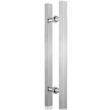 GFAZXDS Cam Kapı Kolu, Gümüş Paslanmaz Çelik Kare Boru T Bar Kapı Çekme Kolları, Duş Kapı Kolu Sürgülü Kapı Ahşap Kapı Ahır Kapı Kolu (Gümüş 80 x 60 cm)
