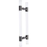 GFAZXDS Cam Kapı Kolu, Sürgülü Ahır Kapısı İtme Çekme Çubuğu, Kiten/Duş Odası/Garaj için, Akrilik Şeffaf Kristal Kaplama, Çift Taraflı Monte (Siyah 80 cm/31,5 inç)