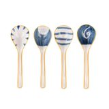 GFAZXDS Çay Kaşıkları Tatlı Kaşıkları Seramik Çorba Kaşığı 4'lü Set Aile Çorbası Kaşıkları Seti Çorba Meyve Salatası Dondurma Yulaf Ezmesi Çorba Kaşıkları (A)