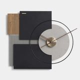 GFAZXDS Duvar Saati, Oturma Odası Dekorasyonu için, Pille Çalışan Modern Yaratıcı Geometrik Sanat, Yatak Odası, Mutfak, Ofis, Ev Dekoru için Sessiz Tik Takmayan Duvar Saati, Mavi, Siyah