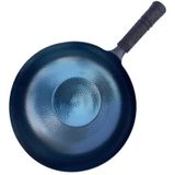 GFAZXDS Düz Tabanlı Wok Tavası, Kimyasal Woks ve Kapaklı Karıştırma Tavaları, Karbon Çelik Wok Tüm Ocaklar için Çıkarılabilir Ahşap Saplı (Kapaksız 28cm) (Kapaksız 30cm)