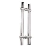 GFAZXDS Fırçalanmış Paslanmaz Çelik Kapı Kolu Düz Boru Sürgülü Kapı Kolu Cam Kapı/Ahşap Kapı/Ahır Kapısı için Uygun Ayarlanabilir Delik Mesafesi (Gümüş 50 x 30 cm)