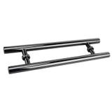 GFAZXDS İç Dış Kapılar için Çift Taraflı H Şekilli İtme Çekme Kapı Kolu, Cam/Ahşap Kapı, Sürgülü Ahır Kapı Kolu, Paslanmaz Çelik (Siyah 150 cm/59 inç)