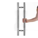 GFAZXDS Kalınlaştırılmış Cam Kapı Kolu Sürümü Paslanmaz Çelik Yuvarlak Boru Sürgülü Kapı Kolu/Ahır Kapı Kolu (120 * 80 cm)