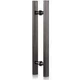 GFAZXDS Kapı Kolu Kapı Çekme Kolu Sürgülü Kapı için Ahır Kapısı Kolu, Modern Kare H Şekli Push Pull Kapı Kolu, Ticari Otel Salonu Ofis Cam Kapı Kolu er (Siyah 100cm/39in)