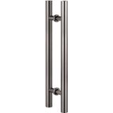 GFAZXDS Kapı Kolu Kapı Çekme Sürgülü Ahır Kapı Kolu Paslanmaz Çelik Modern Push Pull Bar Kolu Çift Taraflı H Eğimli Boru Kapı Kolu Ev/Dükkan/Garaj/Ofis için (Siyah 120 cm/47 inç)
