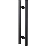GFAZXDS Kapı Kolu Kapı Çekme Sürgülü Ahır Kapı Kolu Paslanmaz Çelik Modern Push Pull Bar Kolu Çift Taraflı H Eğimli Boru Kapı Kolu Ev/Mağaza/Garaj/Ofis için (Mat Siyah 120 cm/47 inç)