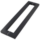 GFAZXDS Kapı Kolu Paslanmaz Çelik Push Pull Kapı Kolu, Siyah Mat Kare Sürgülü Ahır Kapı Kolu, Kapalı/Dış Mekan/Veranda/Ön Kapılar/Giriş Kapı Kolu (Siyah 100 cm (39,4 inç)